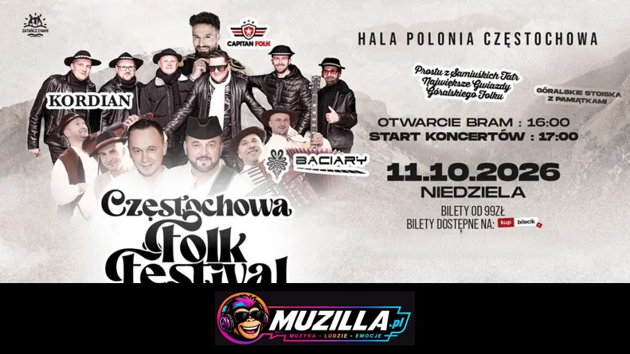 Folk Festival Częstochowa Baciary/ Capitan Folk/ Kordian — Częstochowa — 11 października 2026