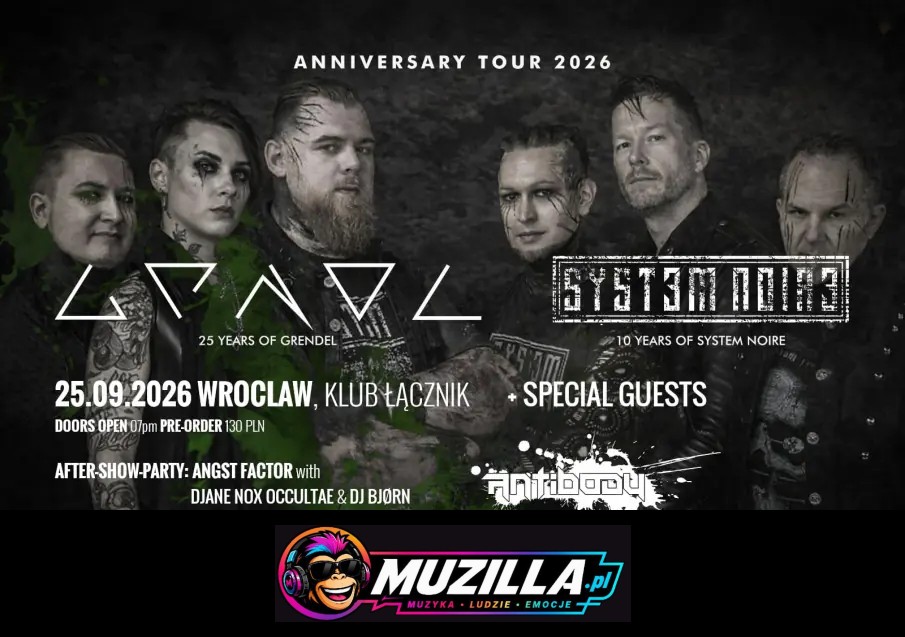 GRENDEL & SYSTEM NOIRE + ANTIBODY ANNIVERSARY TOUR 2026 — Wrocław — 25 września 2026