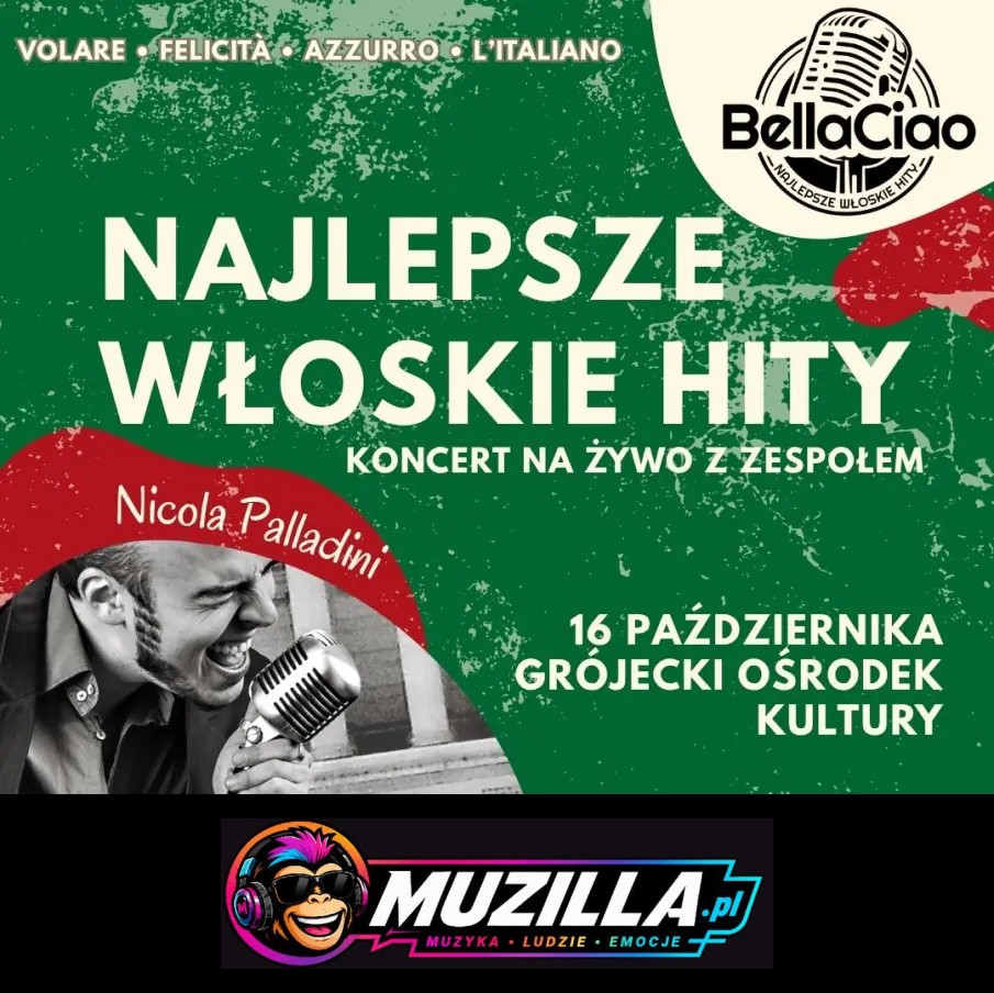 Największe włoskie przeboje na żywo – Volare, Felicità, Mamma Maria, Bella Ciao — Grójec — 16 października 2026