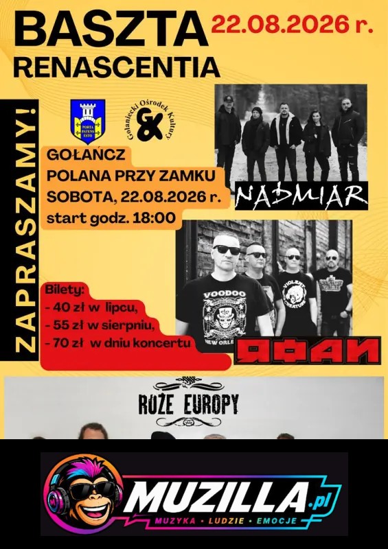 Rockowy wieczór w Gołańczy — Gołańcz — 22 sierpnia 2026