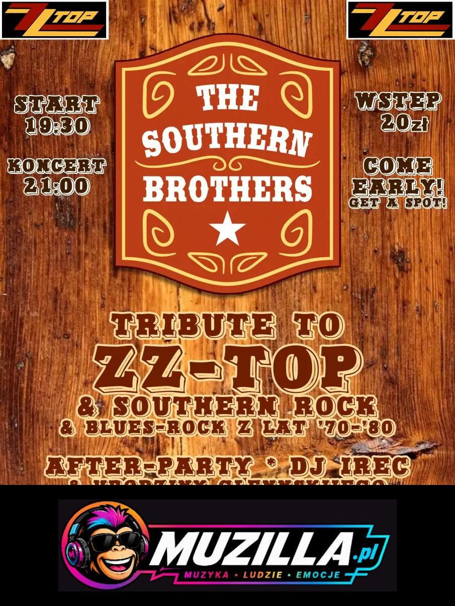 Tribute to ZZ Top & Southern Rock – Southern Brothers — Gdynia — 16 października 2026