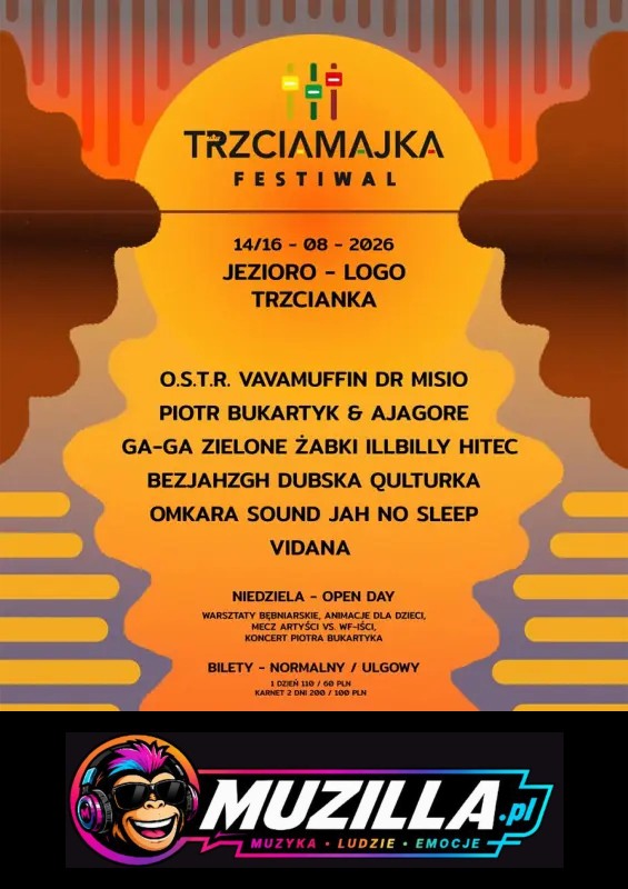 Trzciamajka Festiwal 2026 – DZIEŃ I + KARNETY — Trzcianka — 14 sierpnia 2026